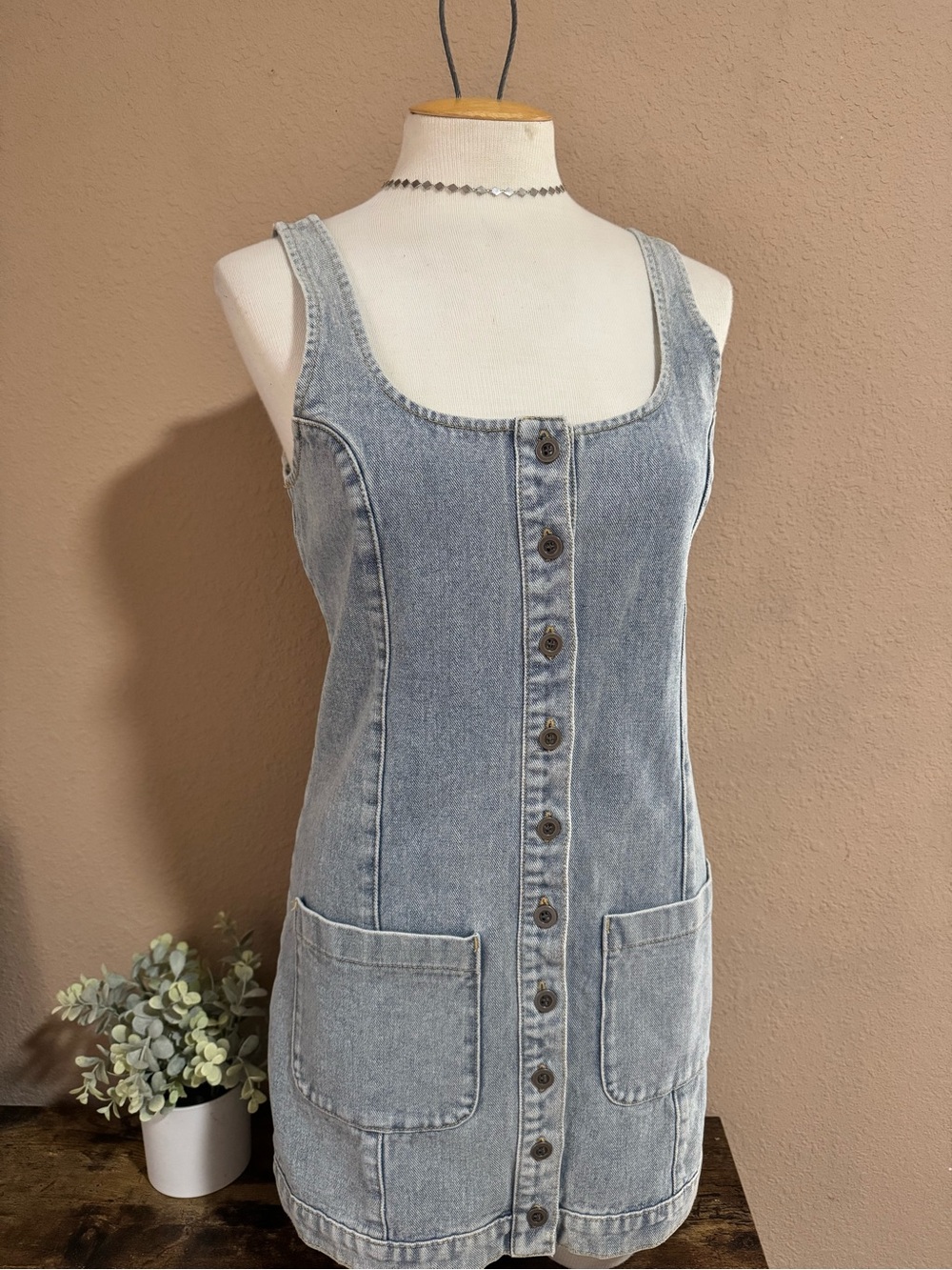 NWT saltwater LUXE Marci Mini Denim Button Up Dress